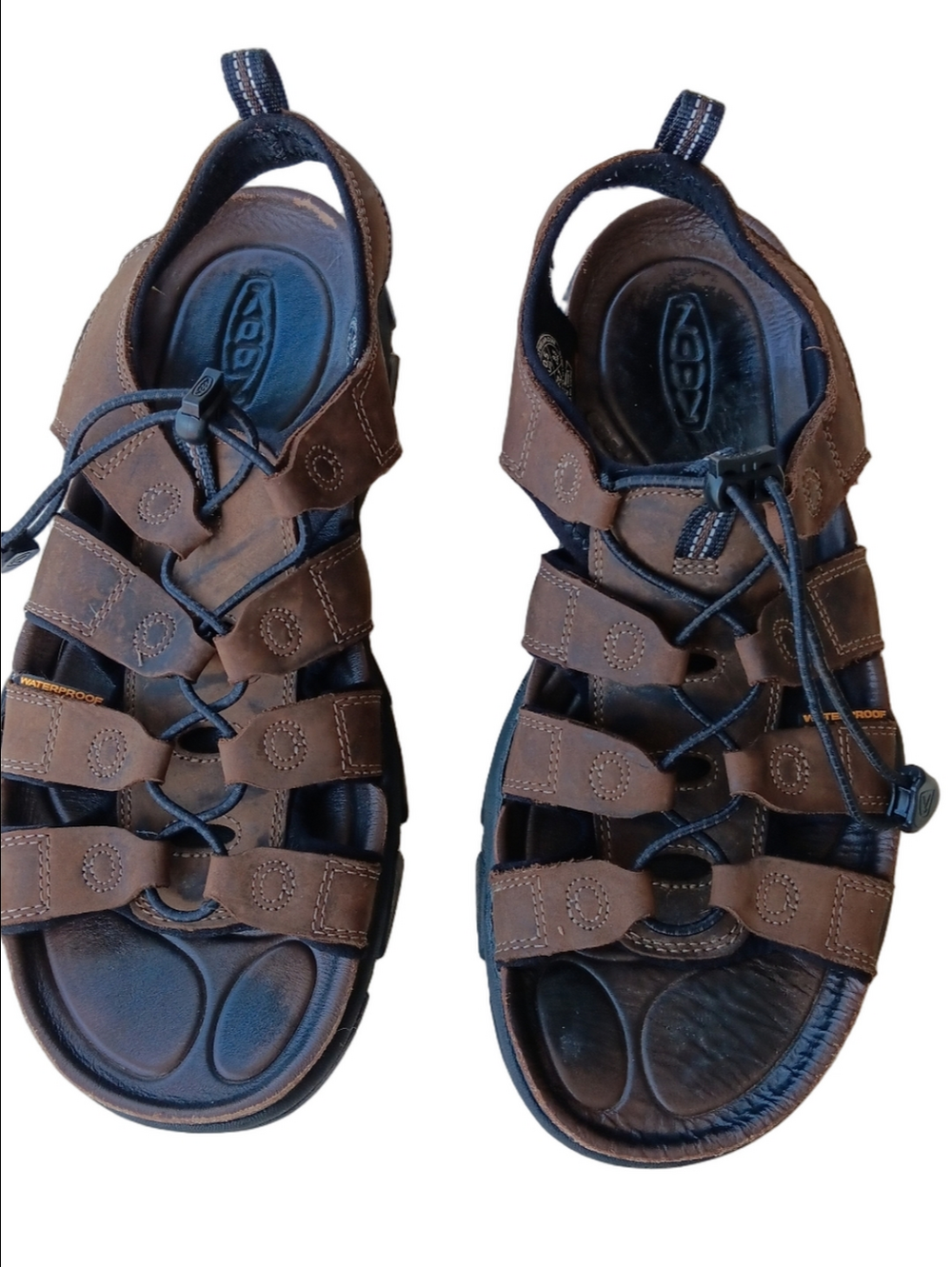 Keen Daytona II Men’s Brown Leather Strappy Outdoor Sandal Waterproof Bungee